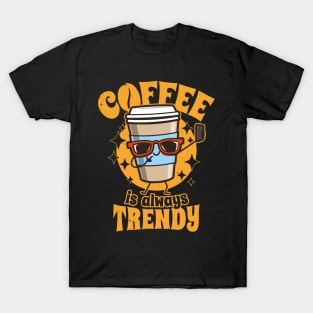 Funny Cute Kawaii Millennial Coffee Taking Selfie Cartoon Meme T-Shirt